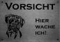 Preview: Edelstahl Hundeschild Boxer VORSICHT Hier wache ich!